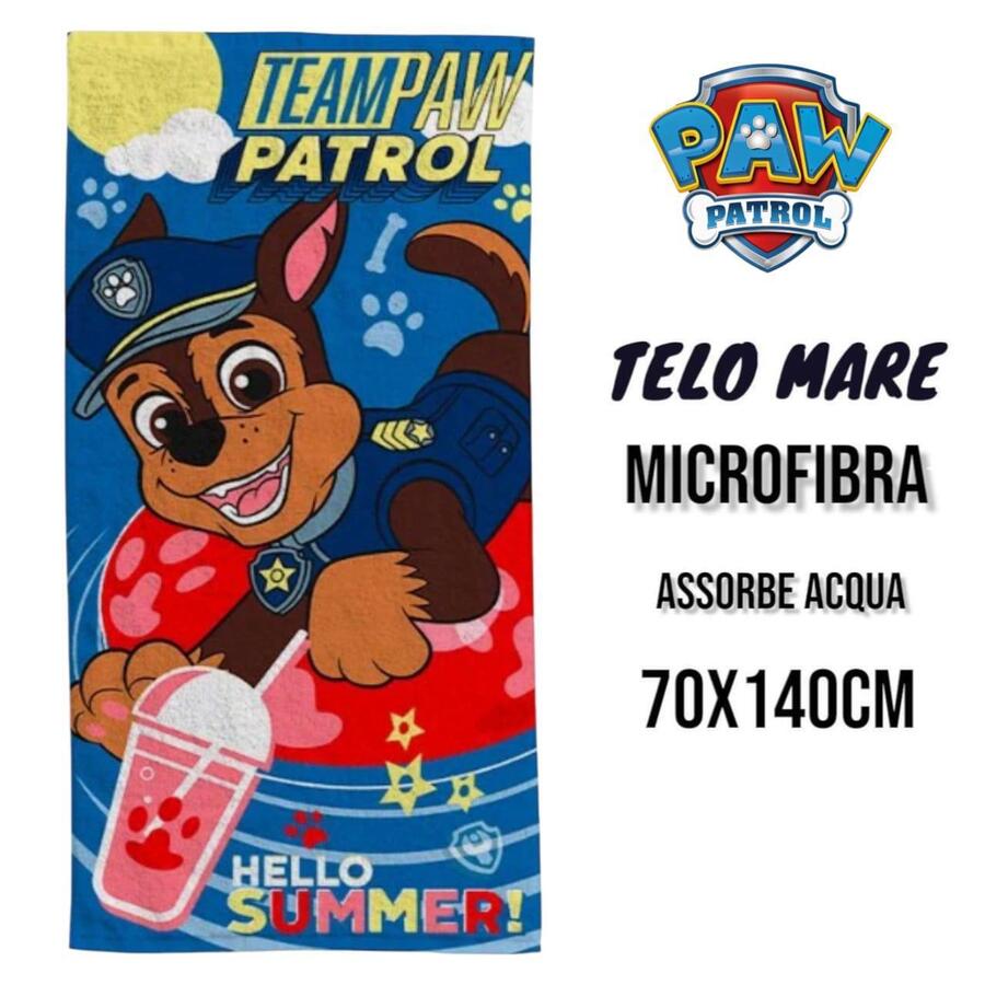 TELO MARE PAW PATROL IN MICROFIBRA mis. 70x140 cm