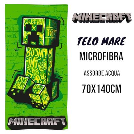TELO MARE MINECRAFT IN MICROFIBRA mis. 70x140 cm