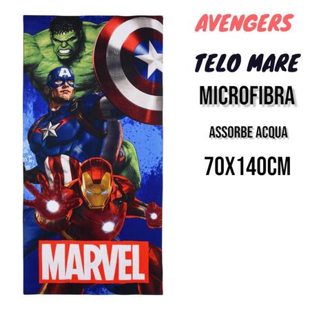 TELO MARE AVENGERS IN MICROFIBRA mis. 70x140 cm