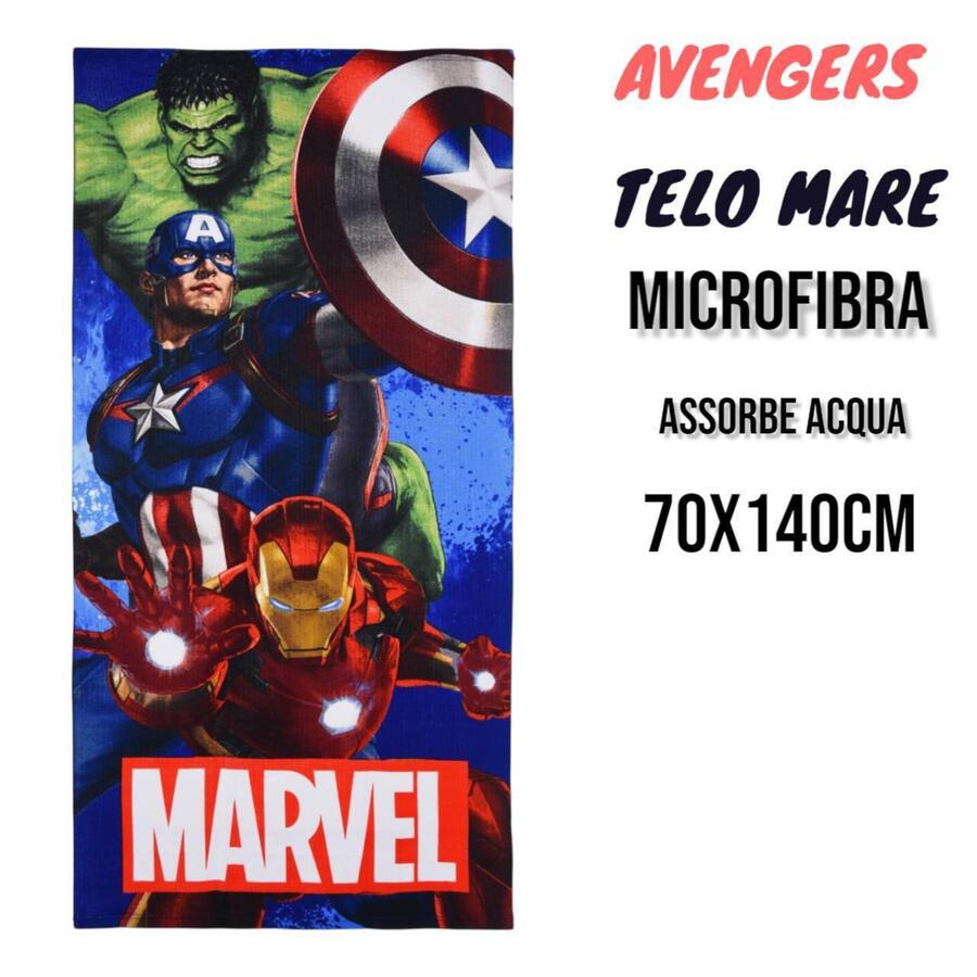 TELO MARE AVENGERS IN MICROFIBRA mis. 70x140 cm