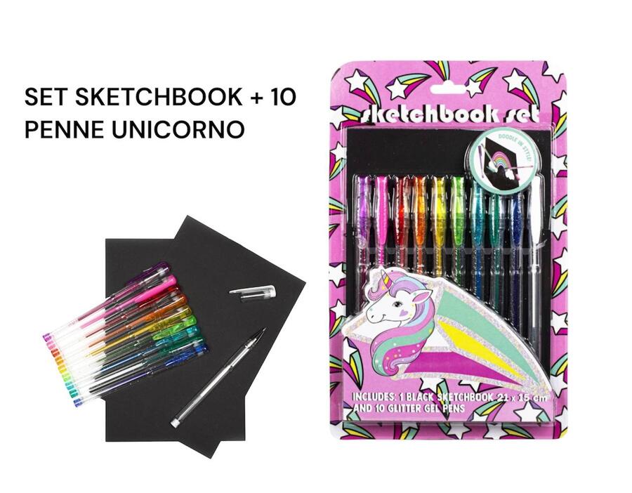 SKETCHBOOK SET DA 10 PENNE UNICORNO
 [Conf.da 6 set]