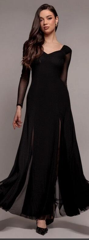 4-0166 Abito con spicchi in tulle con maniche