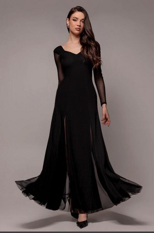 4-0166 Abito con spicchi in tulle con maniche