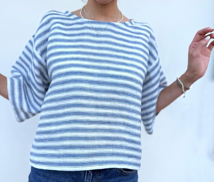 Camicia righe azzurre 