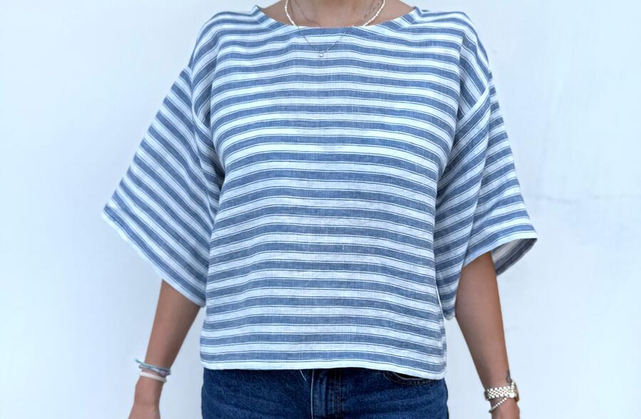 Camicia righe azzurre 