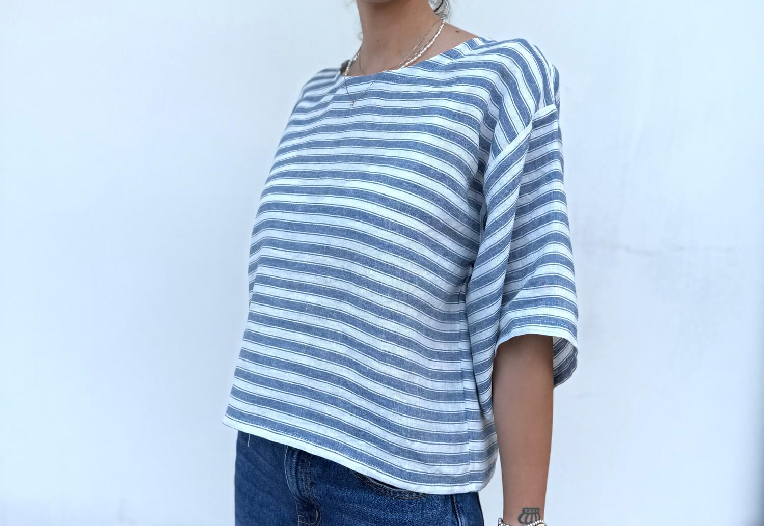 Camicia righe azzurre 