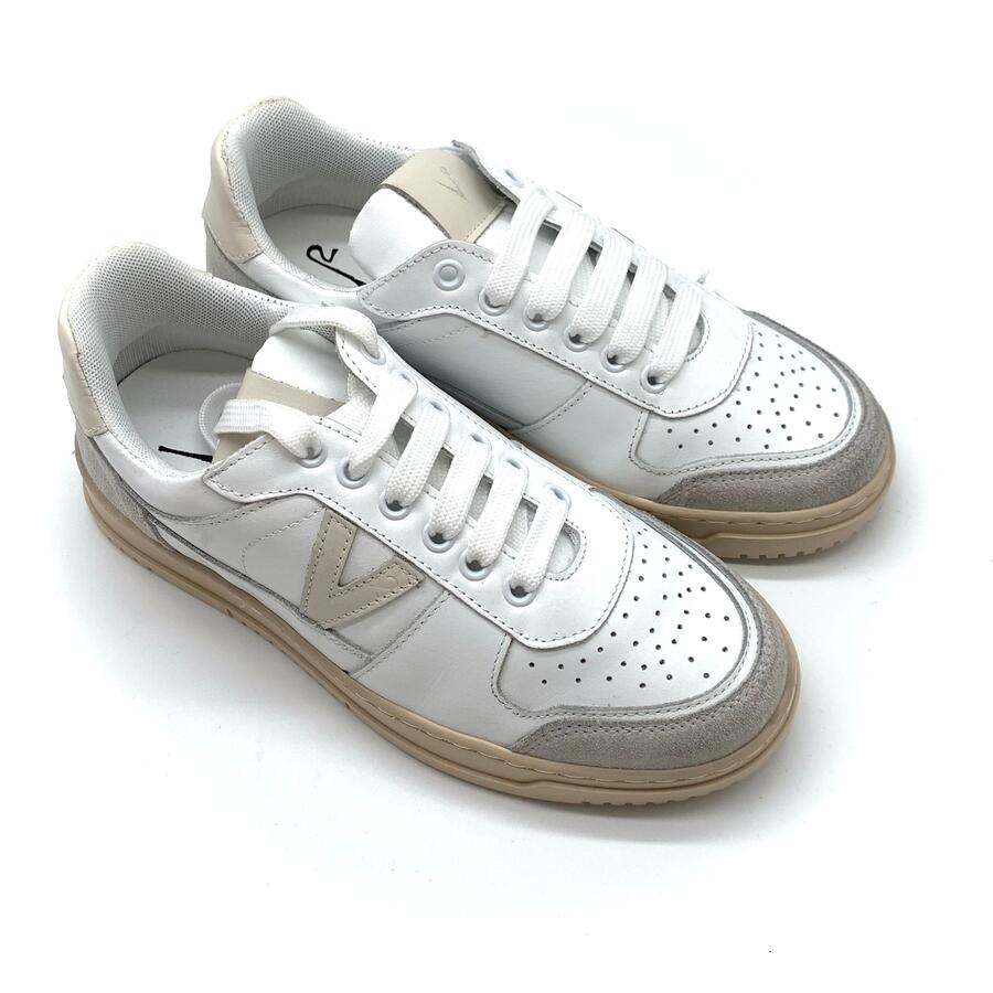 V2 Sneakers in vitello bianco latte