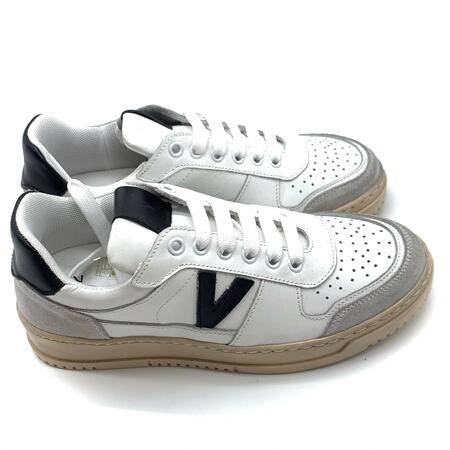 V2 Sneakers in vitello bianco/nero