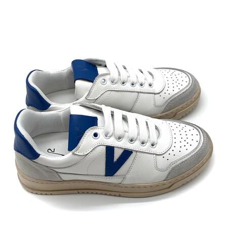 V2 Sneakers in vitello bianco/blu