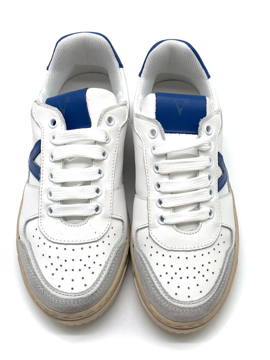 V2 Sneakers in vitello bianco/blu