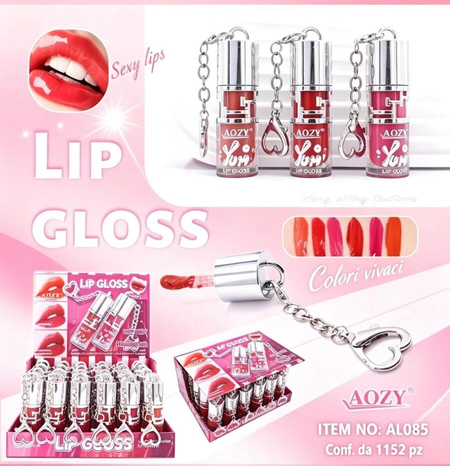 AOZY LIP GLOSS CON CIONDOLO [Conf. da 24 pezzi] 