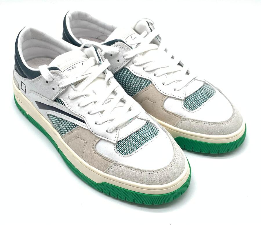 D.A.T.E Sneakers Torneo Collar Net White-Green 