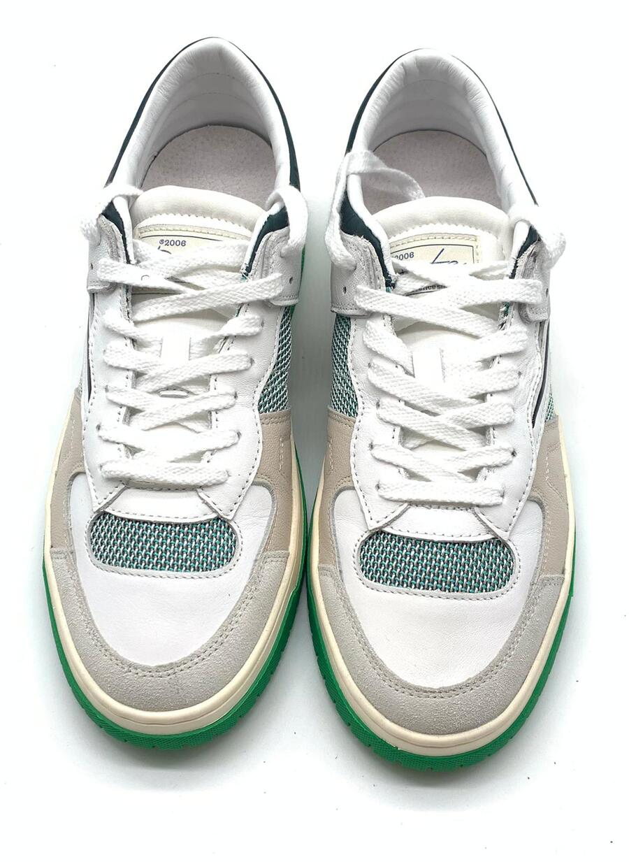 D.A.T.E Sneakers Torneo Collar Net White-Green 