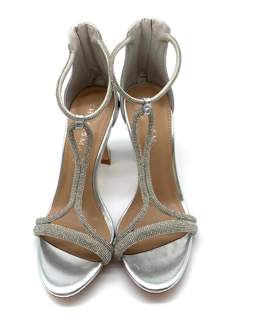Kharisma sandalo strass laminato argento 