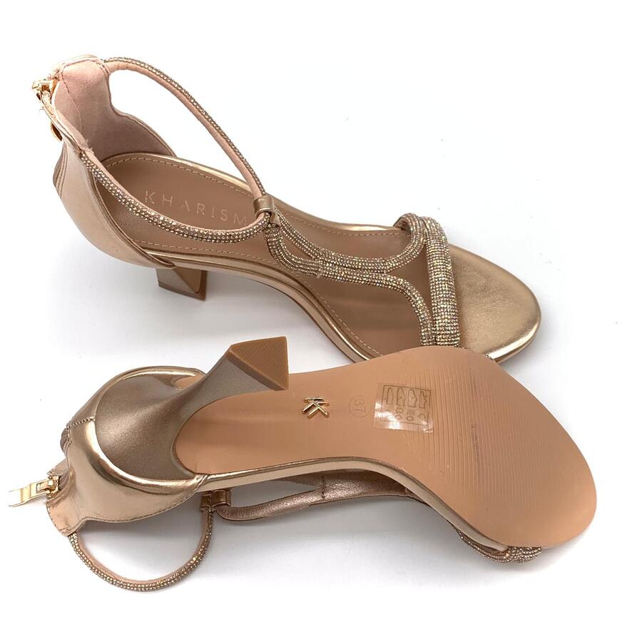Kharisma sandalo strass laminato oro rosa