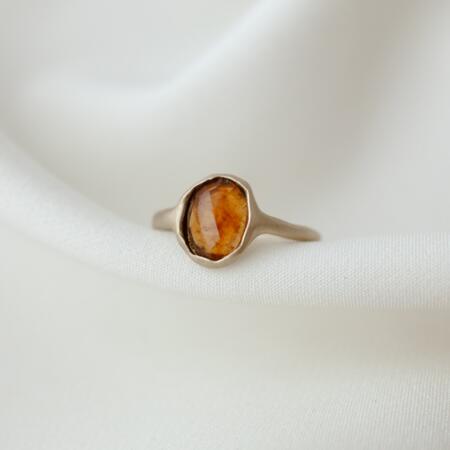 Anello con granato essonite misura 13