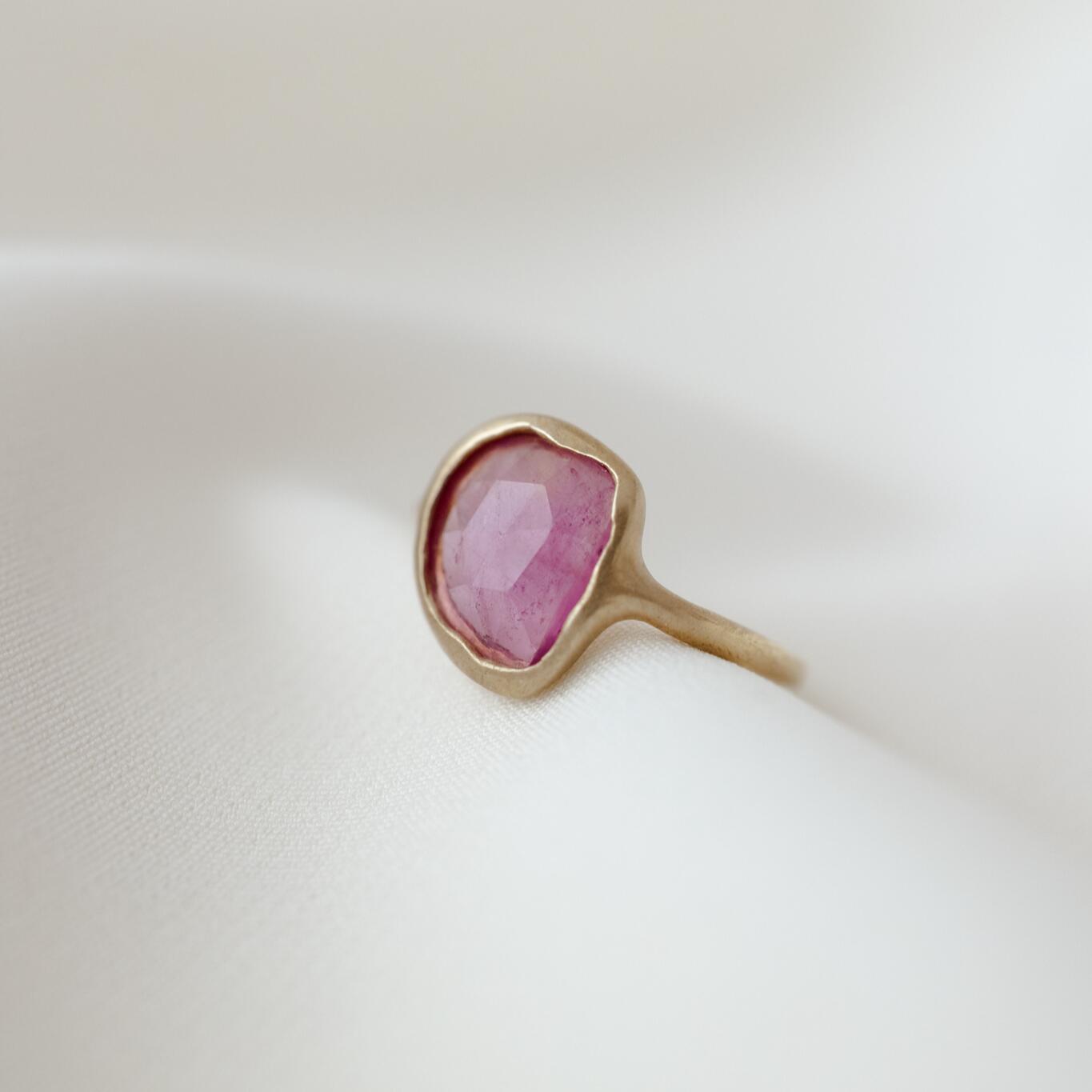 Anello con zaffiro rosa misura 13