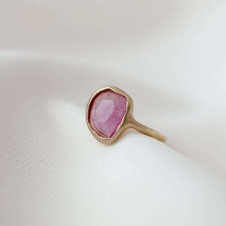 Anello con zaffiro rosa misura 13