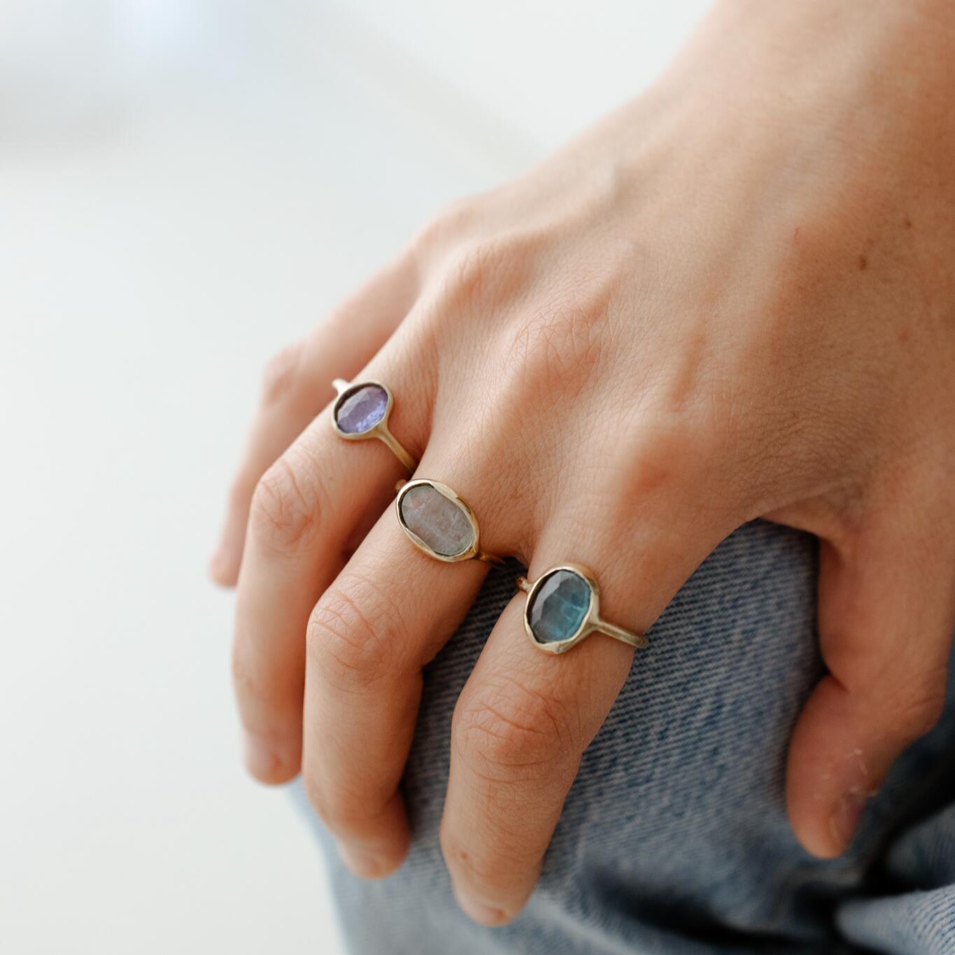 Anello con acquamarina misura 16
