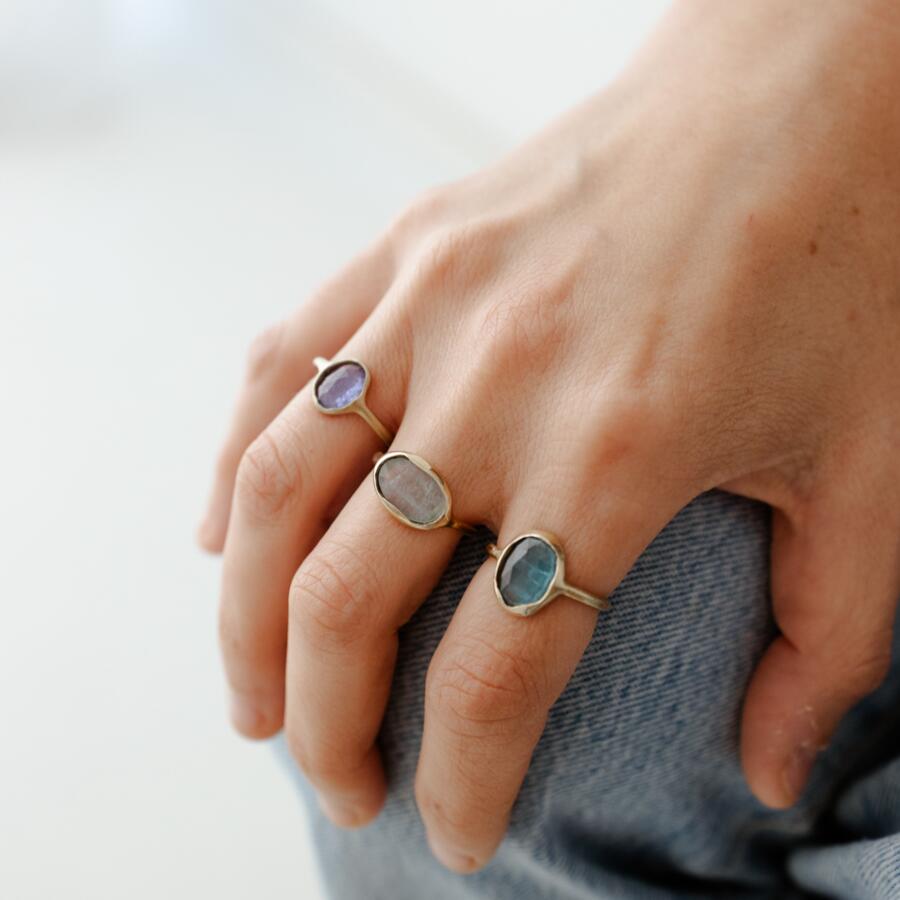 Anello con acquamarina misura 16