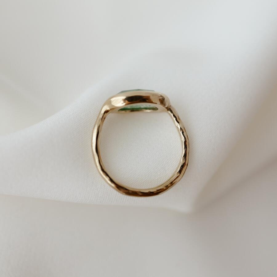 Anello con quarzo verde misura 13