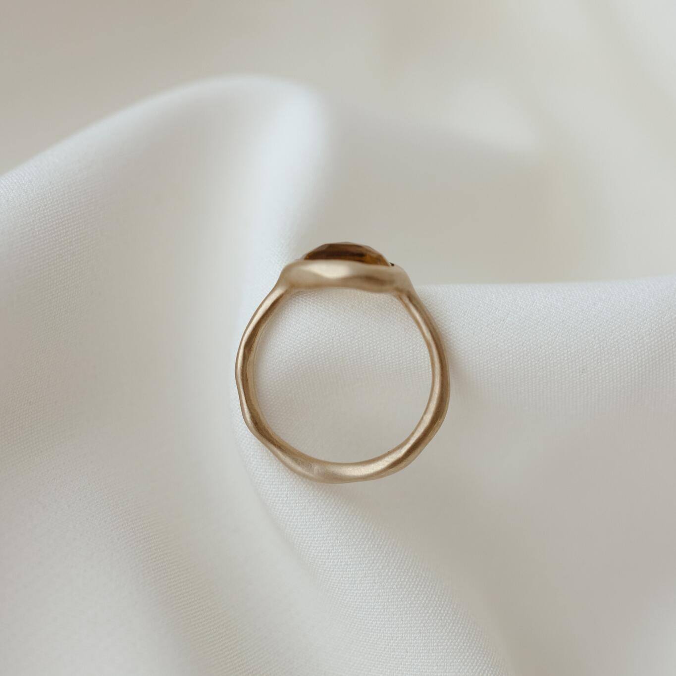 Anello con quarzo citrino misura 15