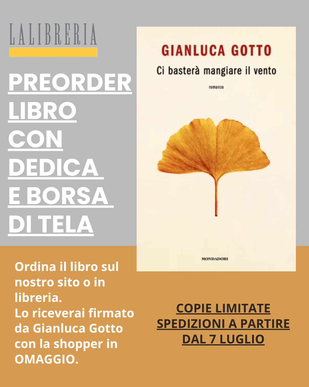 CI BASTERÀ MANGIARE IL VENTO – COPIA CON DEDICA E SHOPPER IN OMAGGIO