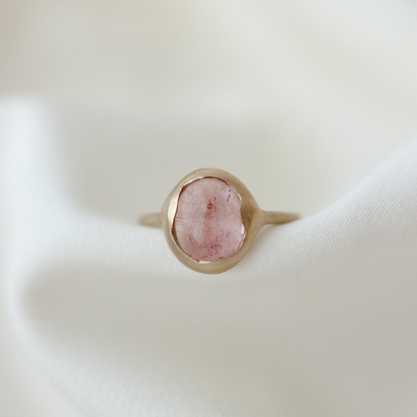 Anello con tormalina rosa misura 12