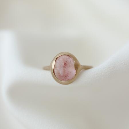 Anello con tormalina rosa misura 12