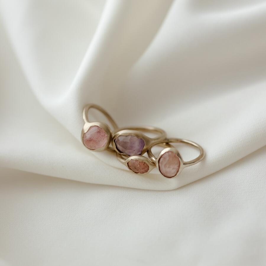 Anello con tormalina rosa misura 12