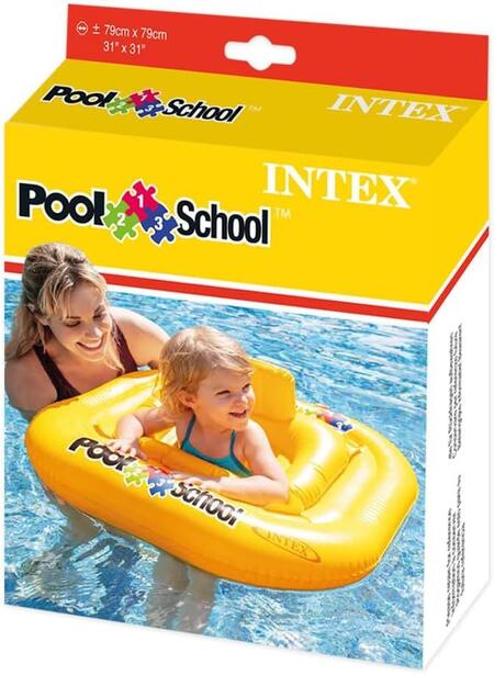 Intex 56587EU - Salvagente Mutandina Pool School Quadrato, Vinile, Giallo, 79x79 cm