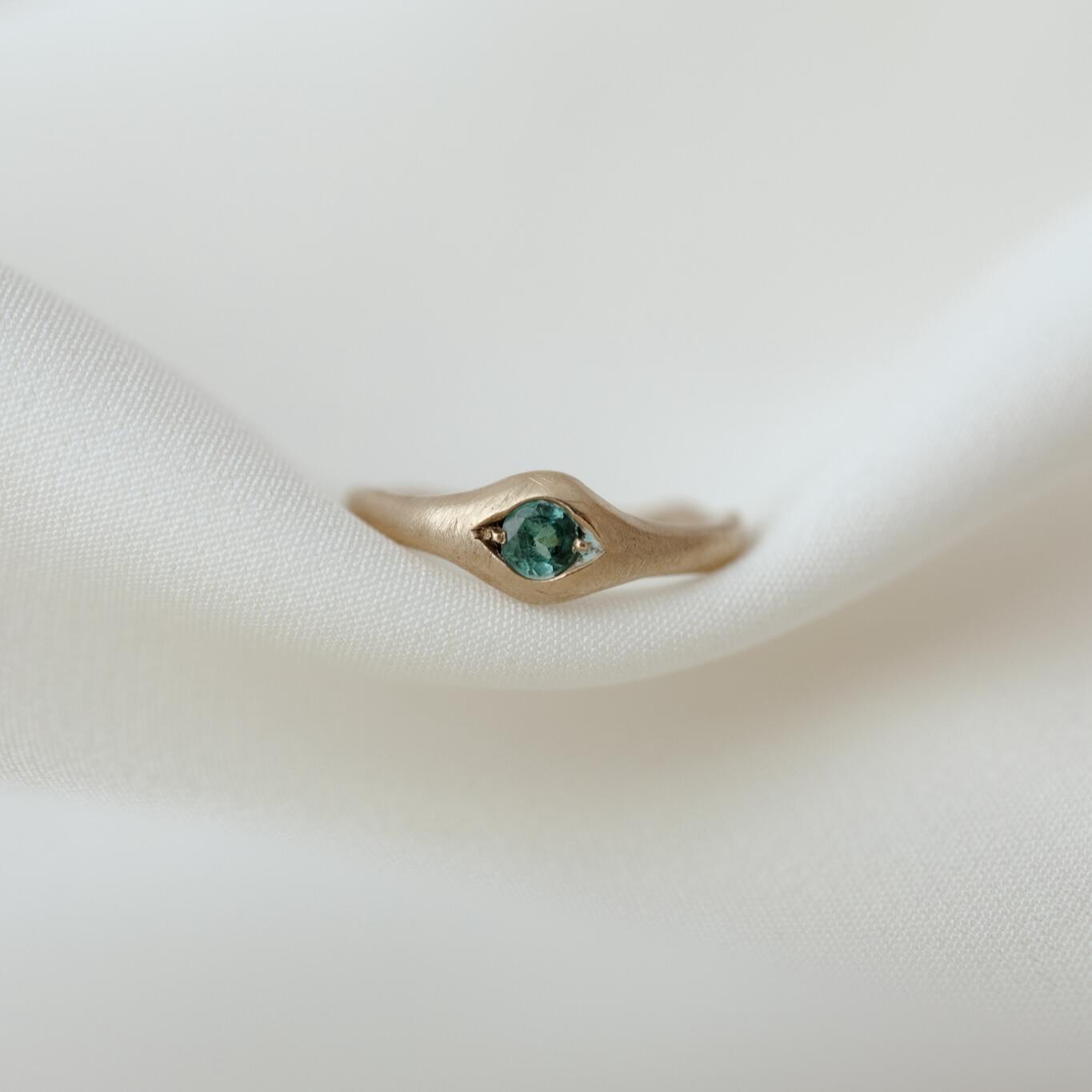 Anello con tormalina verde acqua misura 11