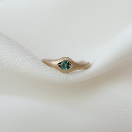 Anello con tormalina verde acqua misura 11