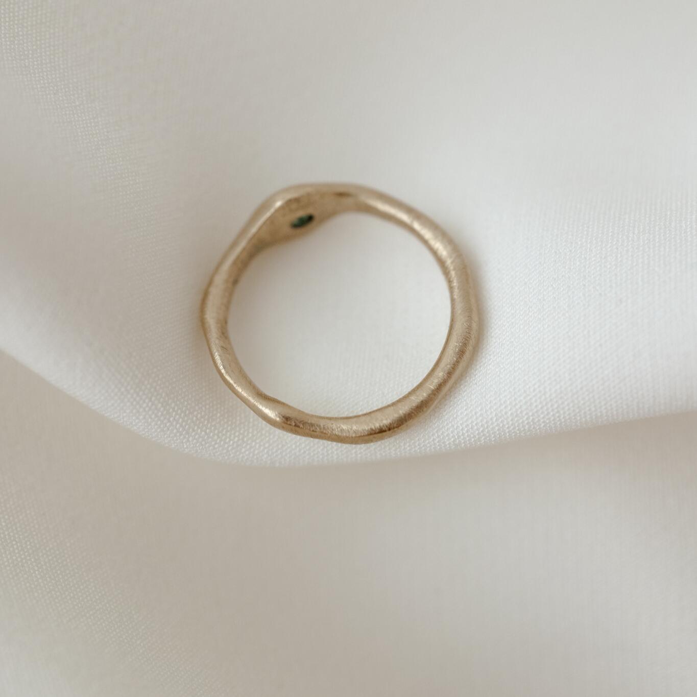 Anello con tormalina verde acqua misura 11