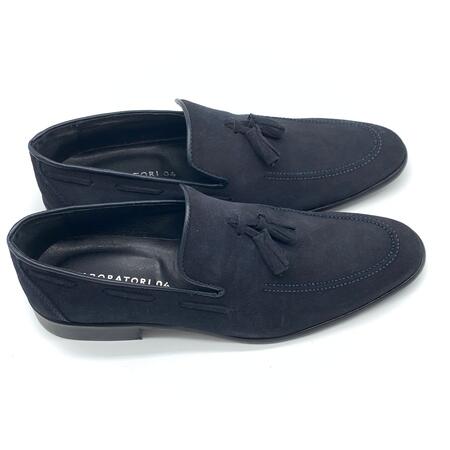 Laboratori 04 mocassino con nappa blu