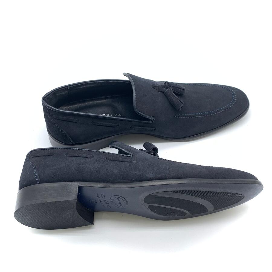 Laboratori 04 mocassino con nappa blu