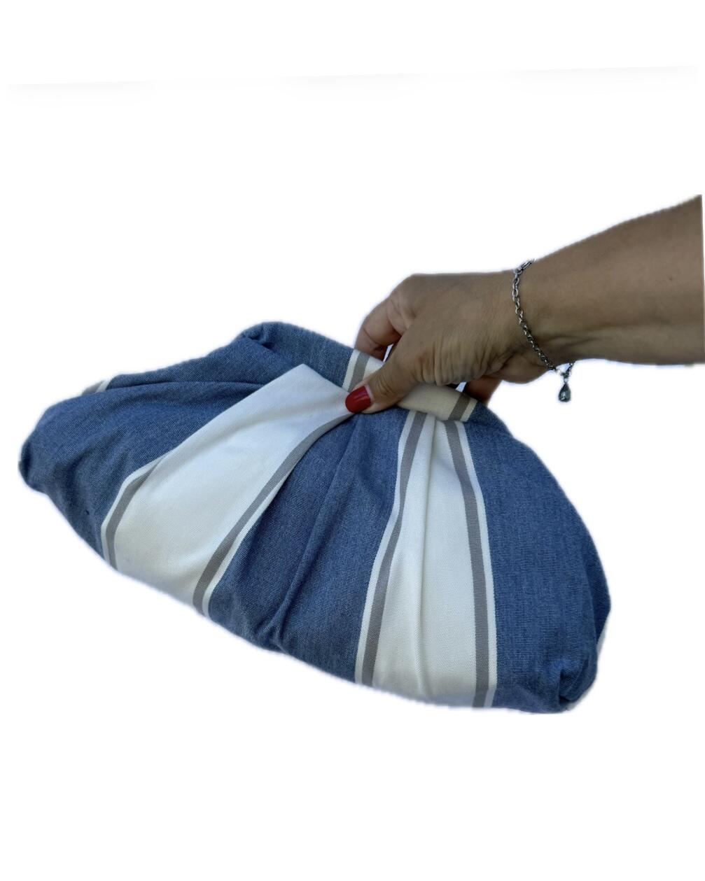 Soft bag righe grandi azzurre 