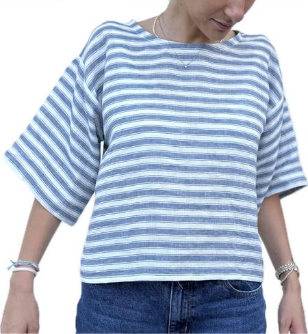 Camicia righe azzurre