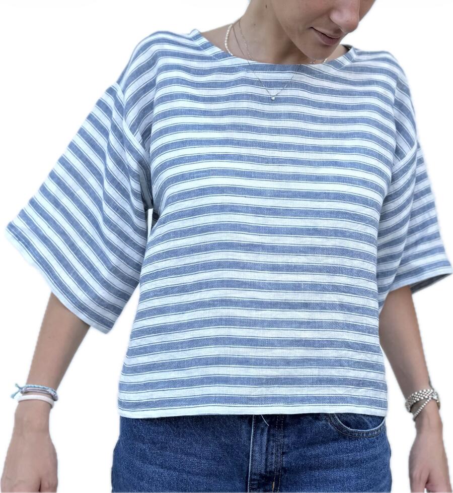 Camicia righe azzurre 