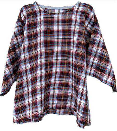 Camicia quadri rosso in lino