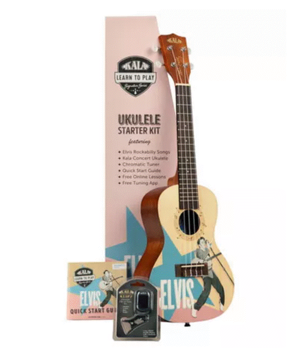 KALA LTP-C-ERB Ukulele Concert Elvis Rockabilly Starter Kit