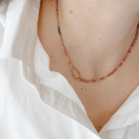 Collana con tormalina multicolor