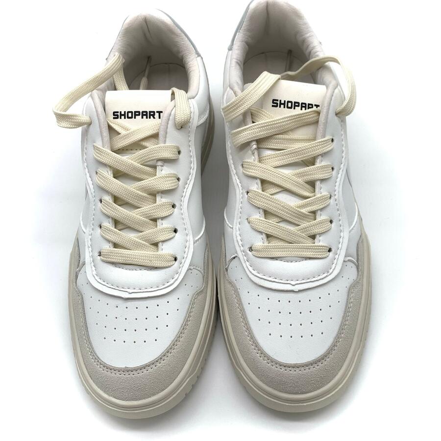 Shopart sneaker janise white silver crema
