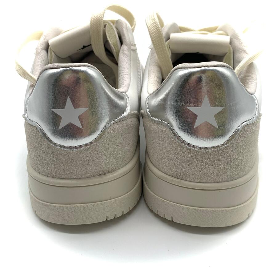 Shopart sneaker janise white silver crema