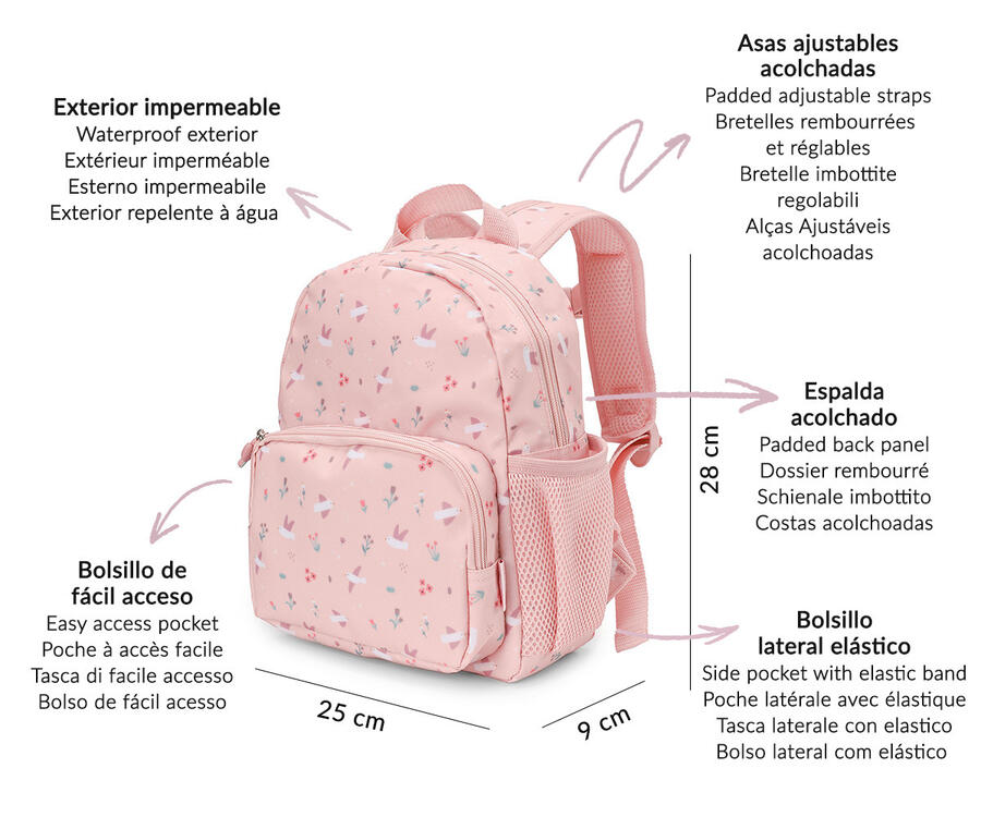 Zainetto Tutete in RPET Riciclato – Impermeabile con Clip Anteriore - Mouse Fairies
