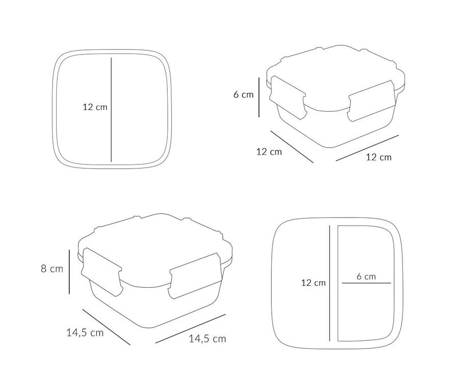 Lunch Box con separatore interno estraibile - Fantasie assortite
