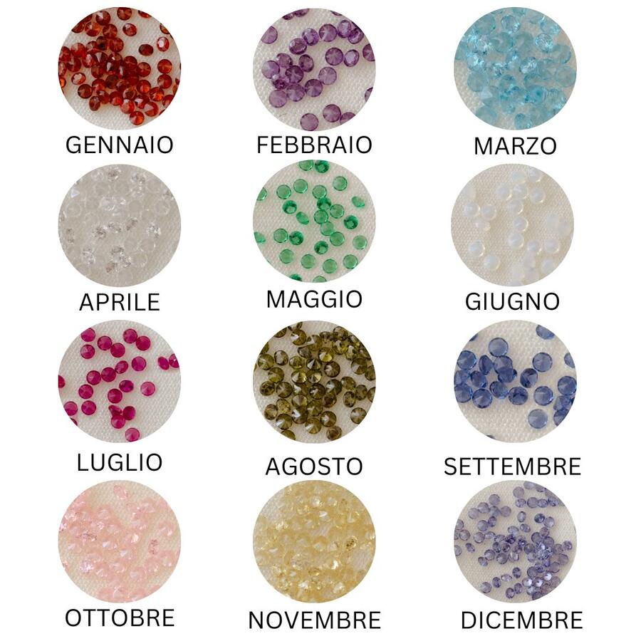 Girocollo in seta dorata con pepita con pietra di nascita