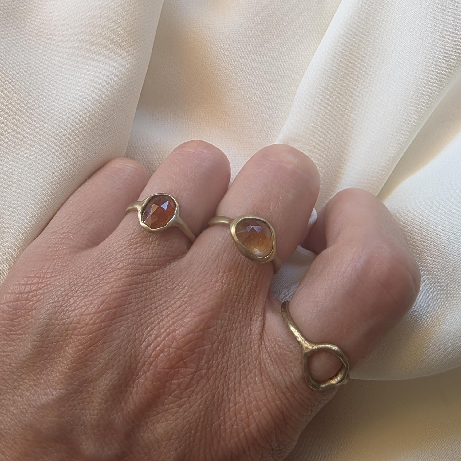 Anello con quarzo citrino misura 15