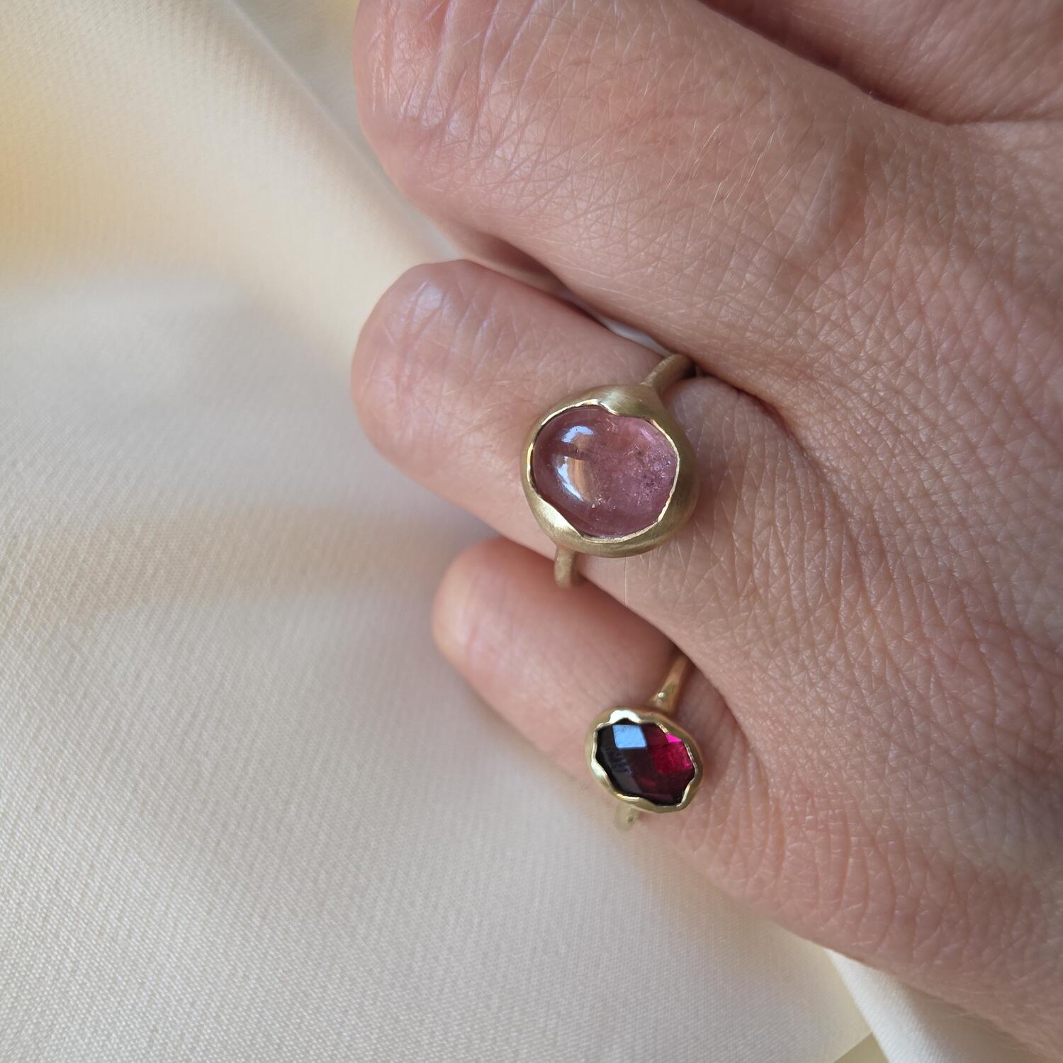 Anello con tormalina rosa misura 12