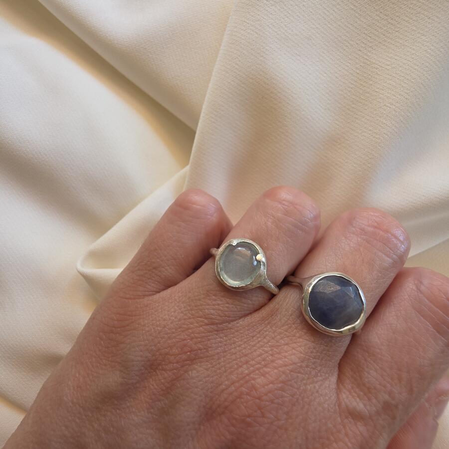 Anello con corindone di zaffiro misura 14